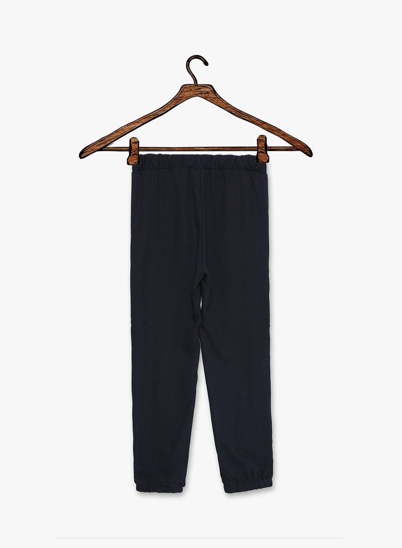 Velvet Side Panel Pants Navy