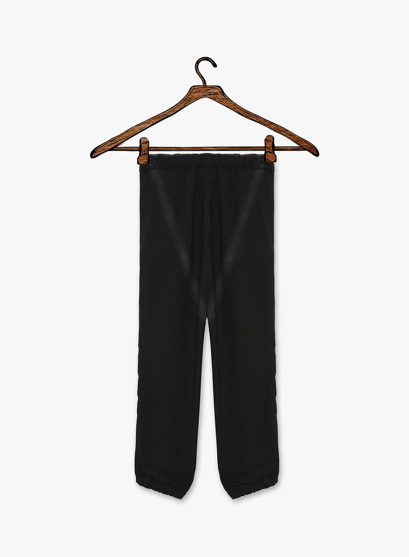 Velvet Side Panel Pants Black