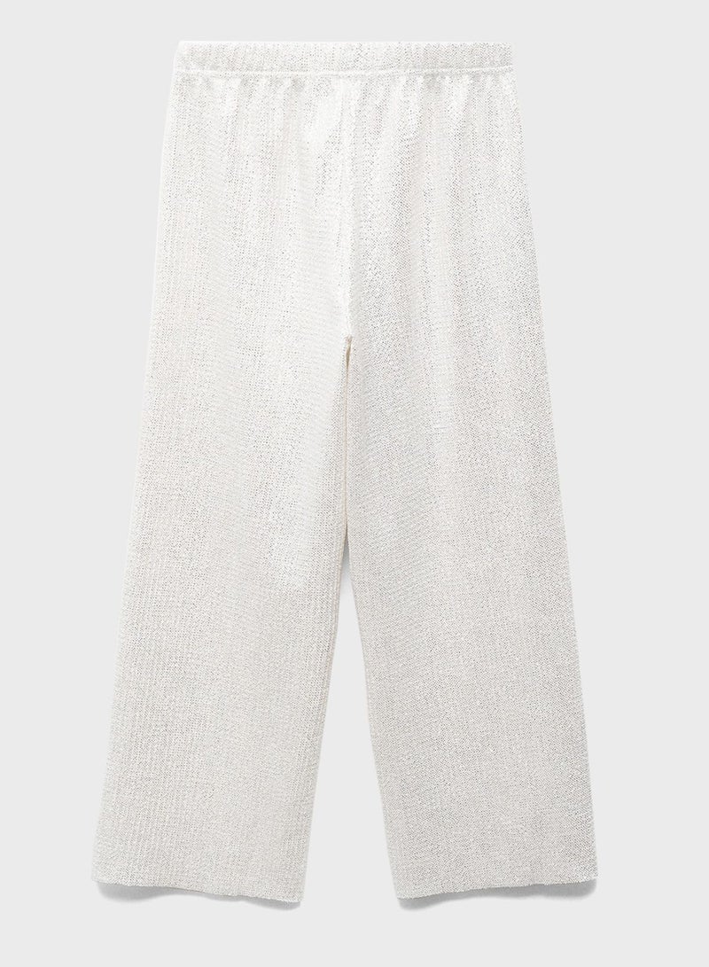 Kids Metallic Straight Pants