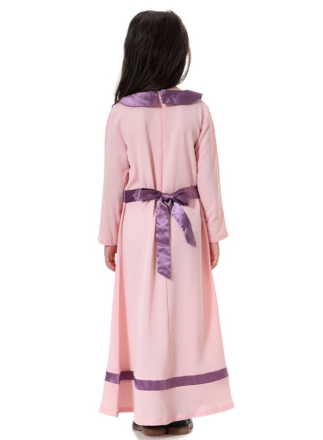 Long Sleeves Maxi Abaya Pink/Purple