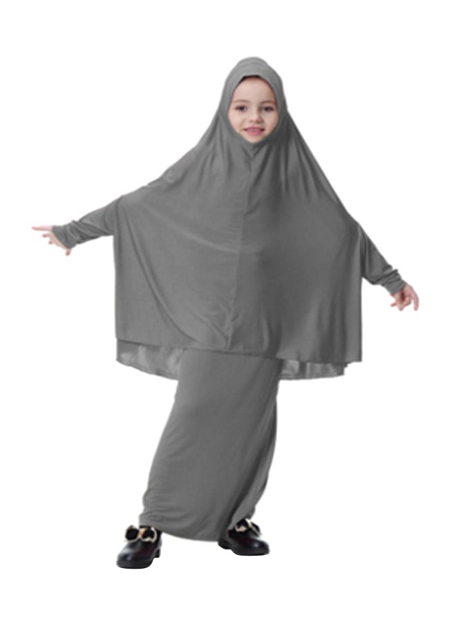 Long Sleeve Abaya Grey