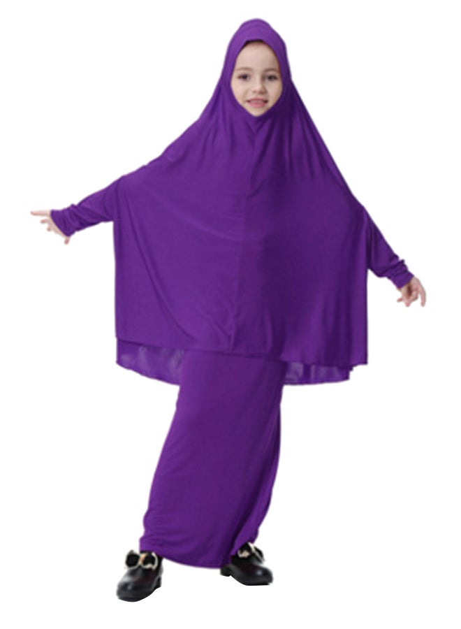 Long Sleeve Abaya Purple