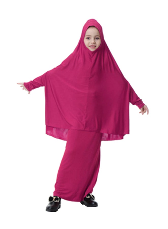 Long Sleeve Abaya Rose Red