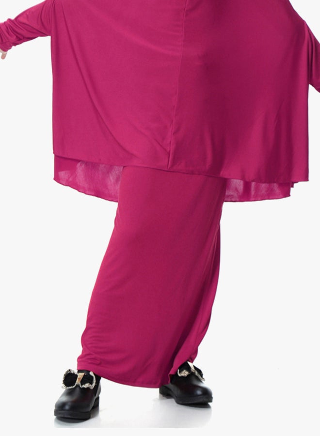 Long Sleeve Abaya Rose Red