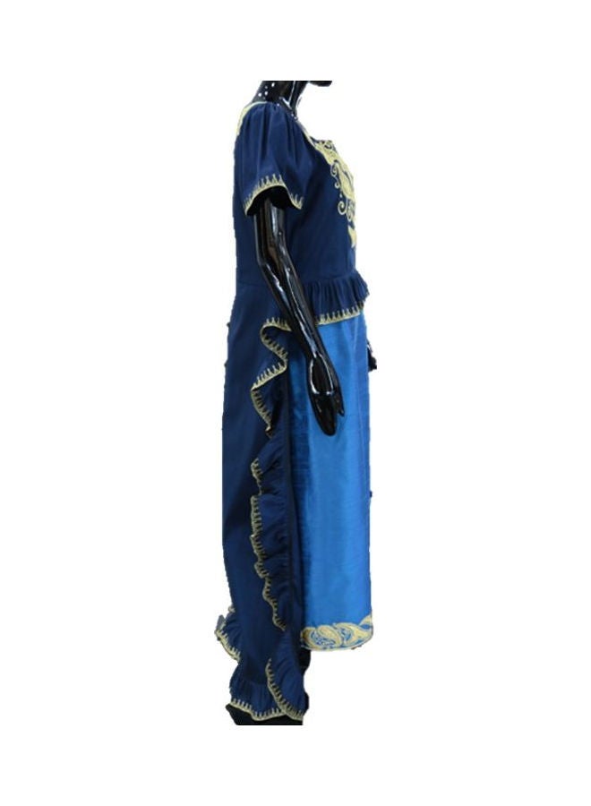 Al Darzy Bahraini Traditional Jalabiya Blue/Gold
