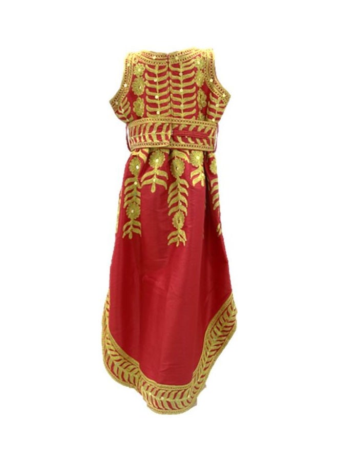 Al Darzy Bahraini Traditional Jalabiya Red/Gold