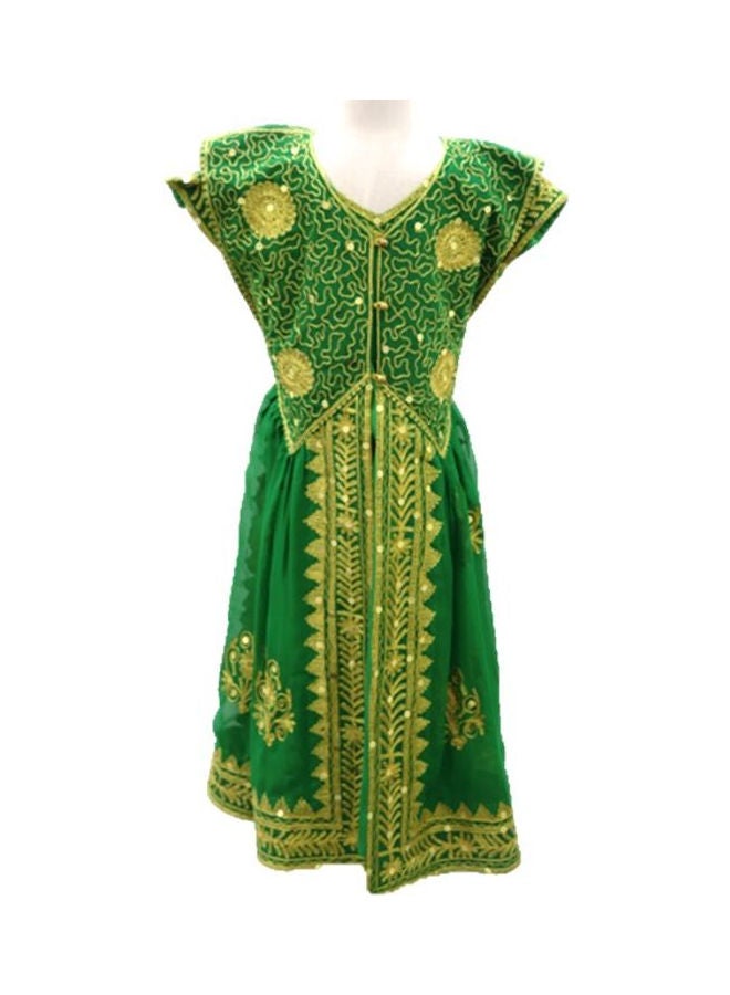 Al Darzy Bahraini Traditional Jalabiya Green/Gold