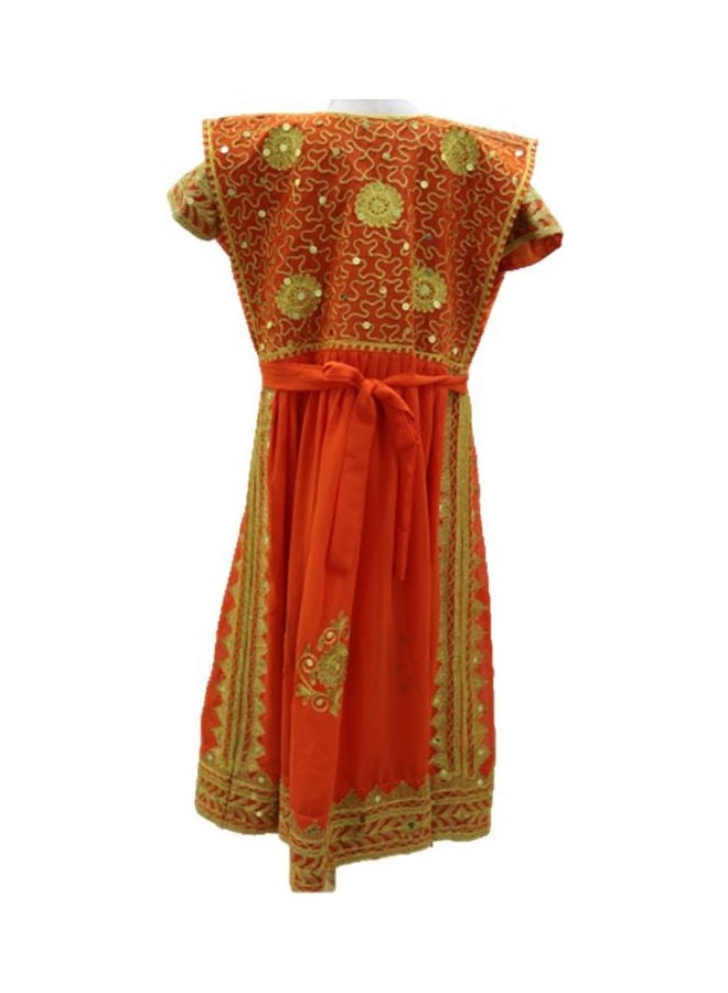 Al Darzy Bahraini Traditional Jalabiya Orange/Gold