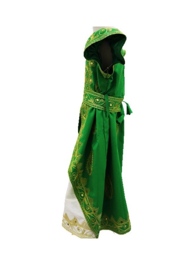 Al Darzy Bahraini Traditional Jalabiya Green/White/Gold