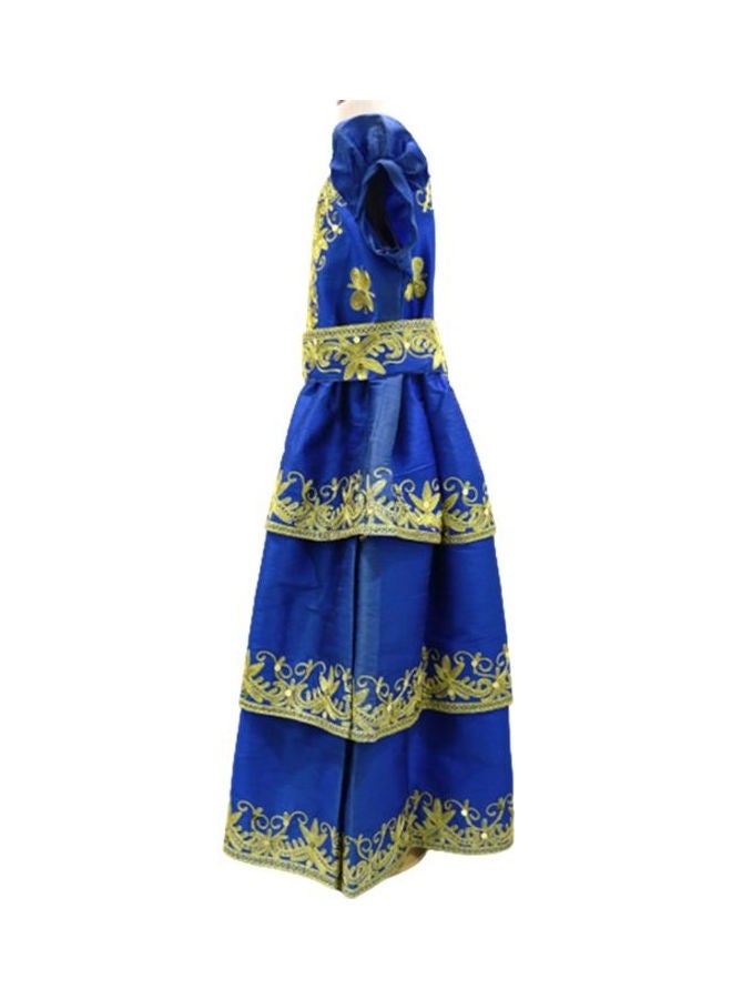 Al Darzy Bahraini Traditional Jalabiya Royal Blue/Gold