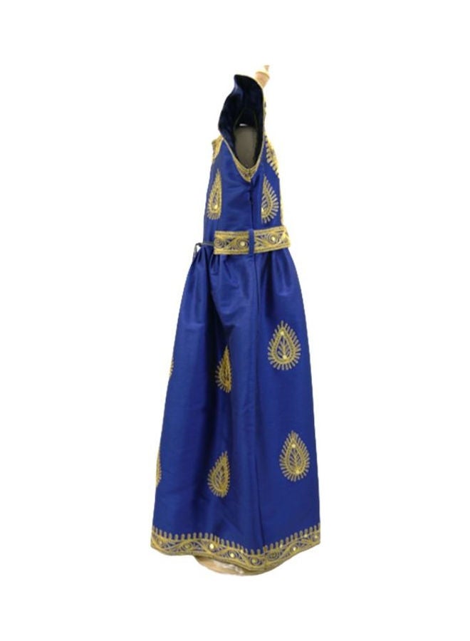 Al Darzy Bahraini Traditional Jalabiya Royal Blue/Gold