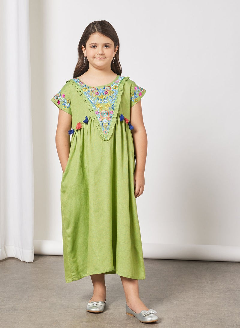 Kids Embroidered Tassel Detail Jalabiya