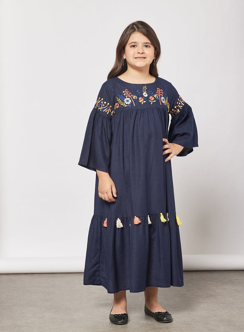 Kids Embroidered Tassel Detail Jalabiya