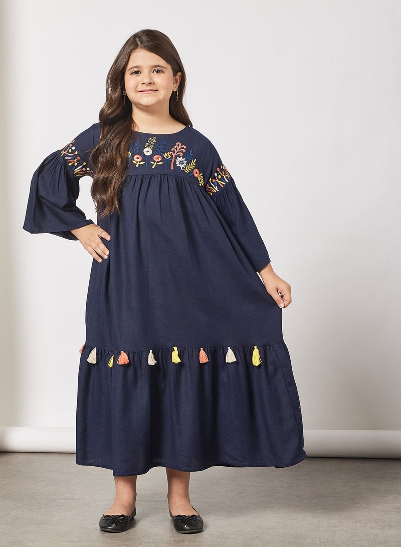 Kids Embroidered Tassel Detail Jalabiya