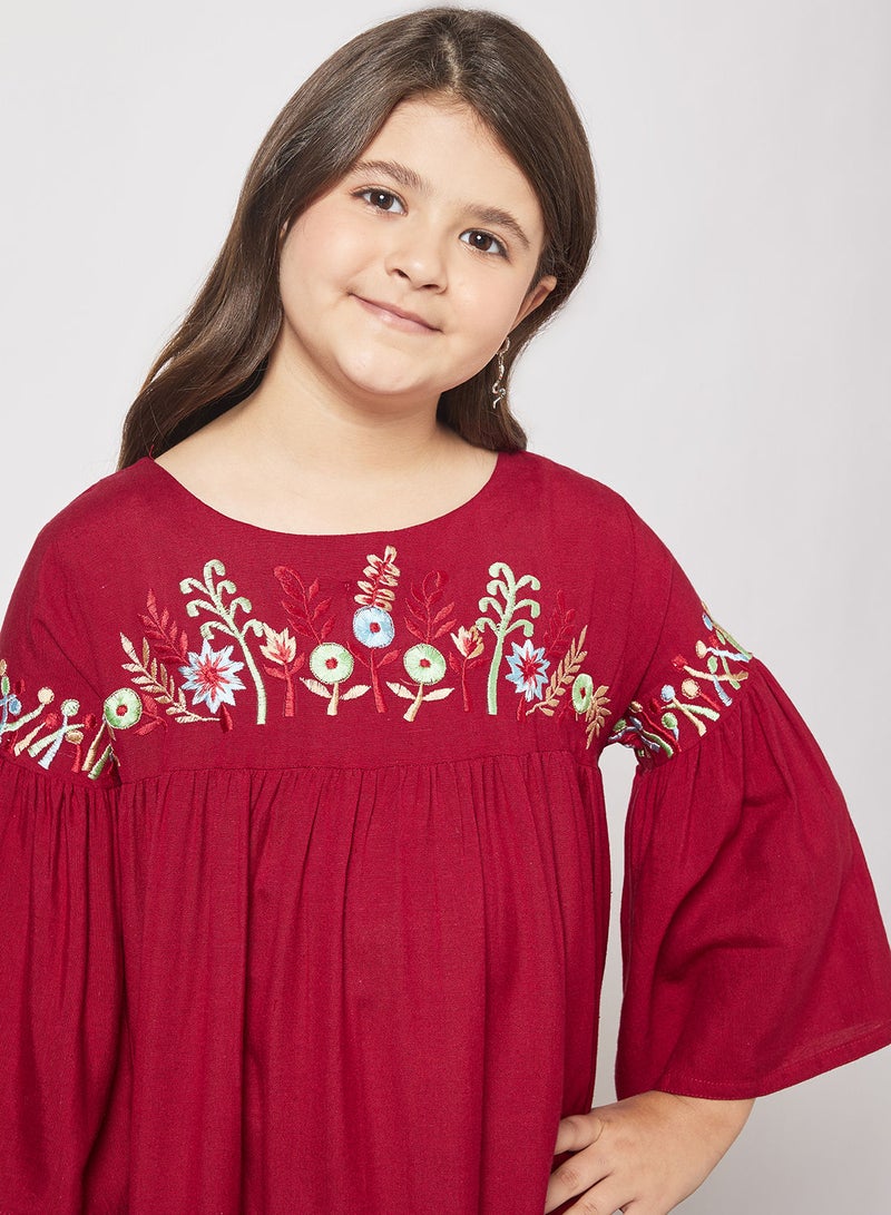 Kids Embroidered Tassel Detail Jalabiya