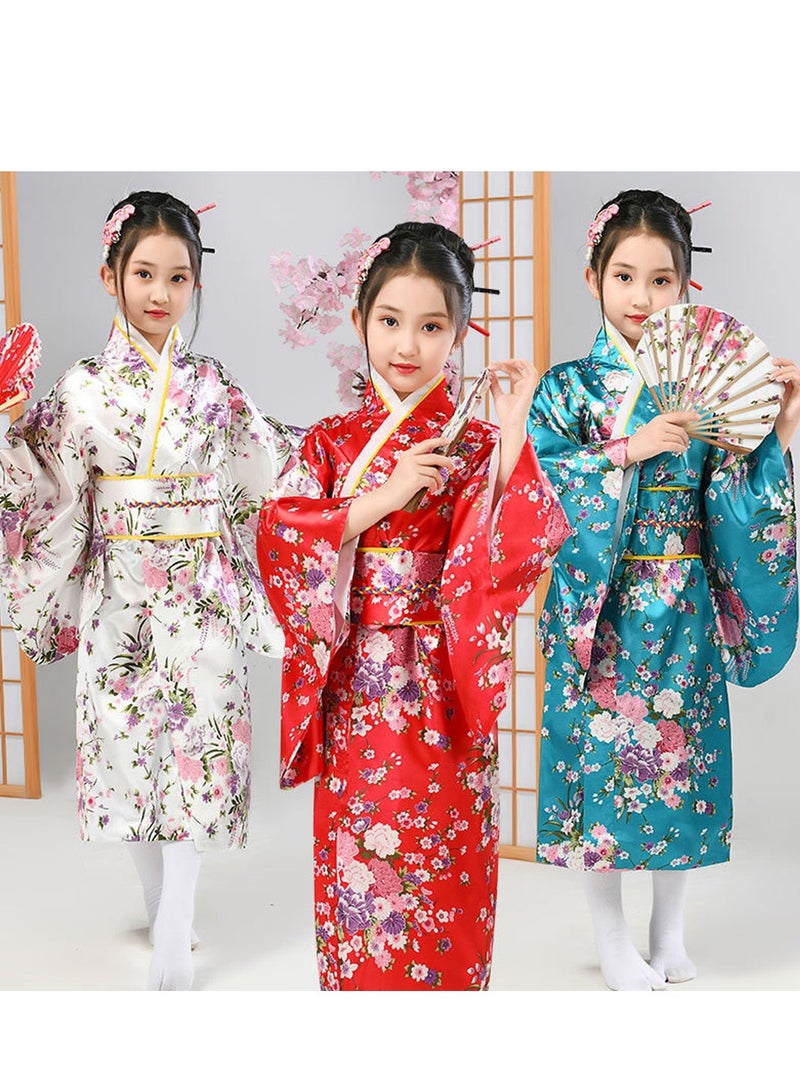 Al Aoyama  Japanese Costume Girl Deluxe Blossom Kimono Yukata Robe with OBI Belt Party Fancy Dress