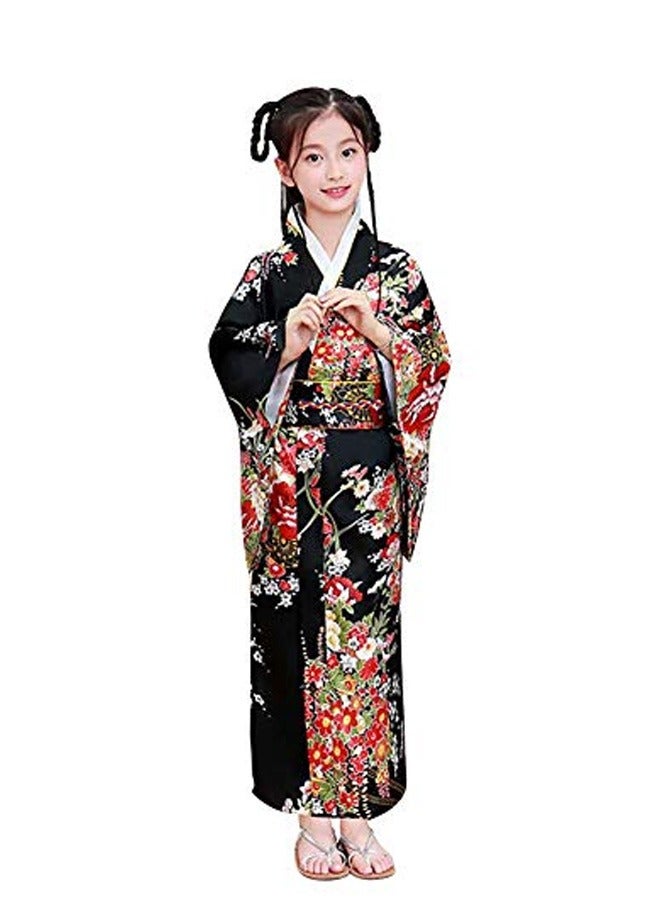 Al Aoyama  Japanese Costume Girl Deluxe Blossom Kimono Yukata Robe with OBI Belt Party Fancy Dress