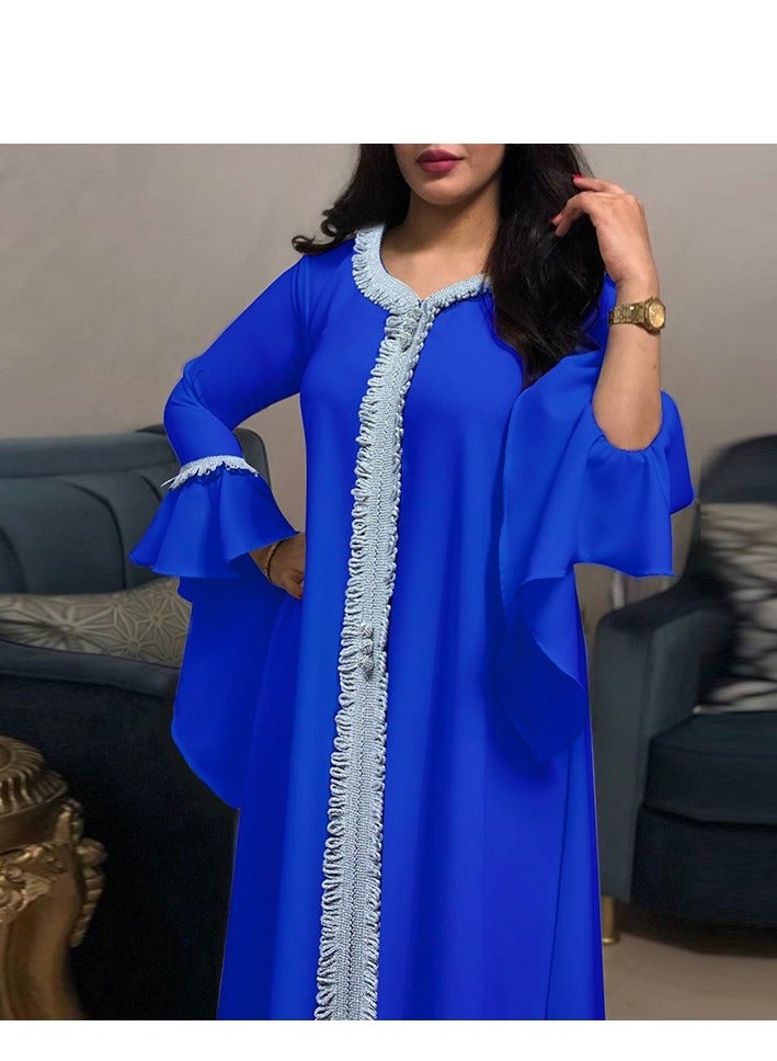 Best Gift Jalabiya Kaftan Dress For Women Blue Color