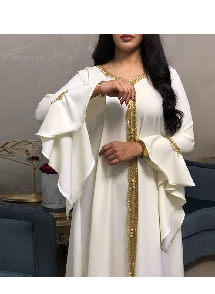 Best Gift Jalabiya Kaftan Dress For Women White Color