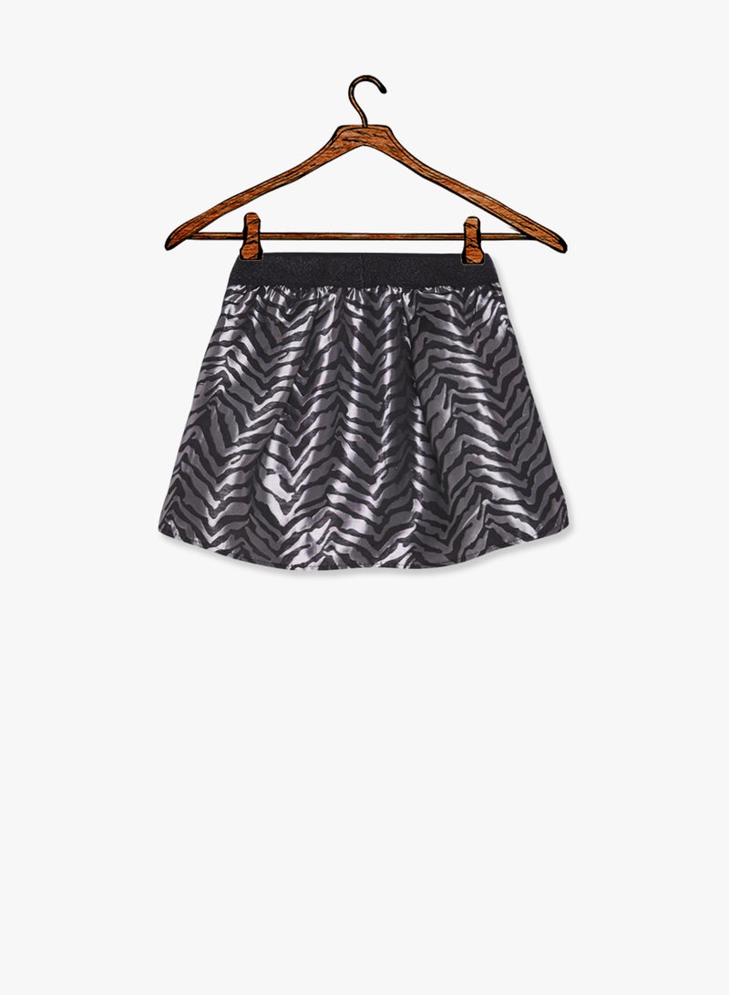 Glitter Waistband Skirt Grey