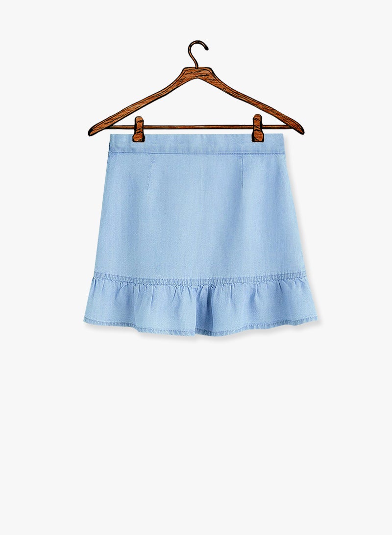 Estel Soft Denim Skirt Blue