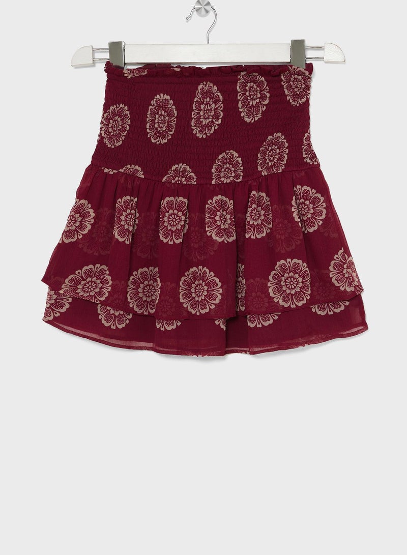 Youth Printed Midi Skirt