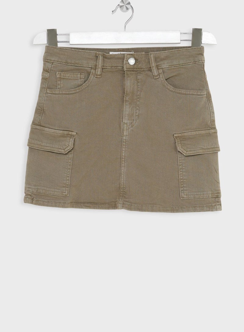 Youth Cargo Mini Skirt