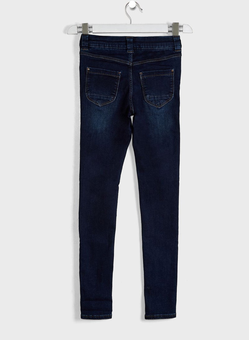 Kids Mid Wash Skinny Fit Jeans