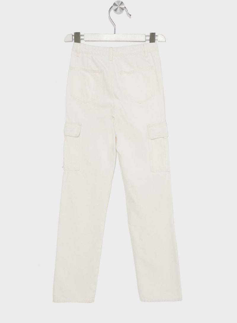 Youth Strait Fit Cargo Jeans