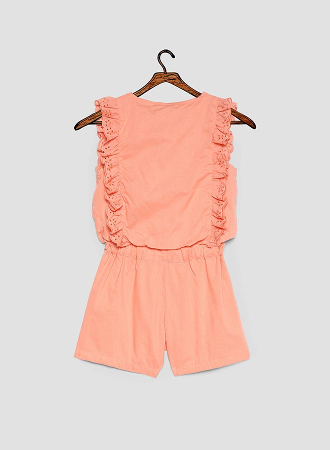 Kids Lace Trim Playsuit Blooming Dahlia