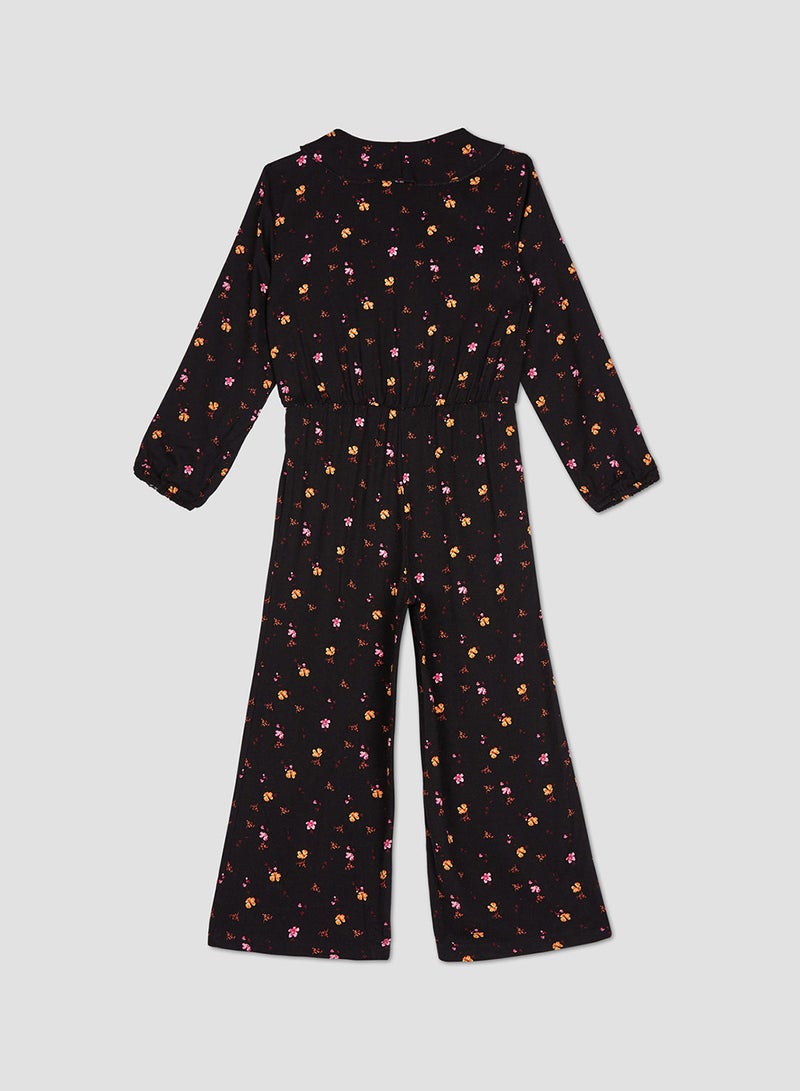 Kids Wrap Playsuit Black