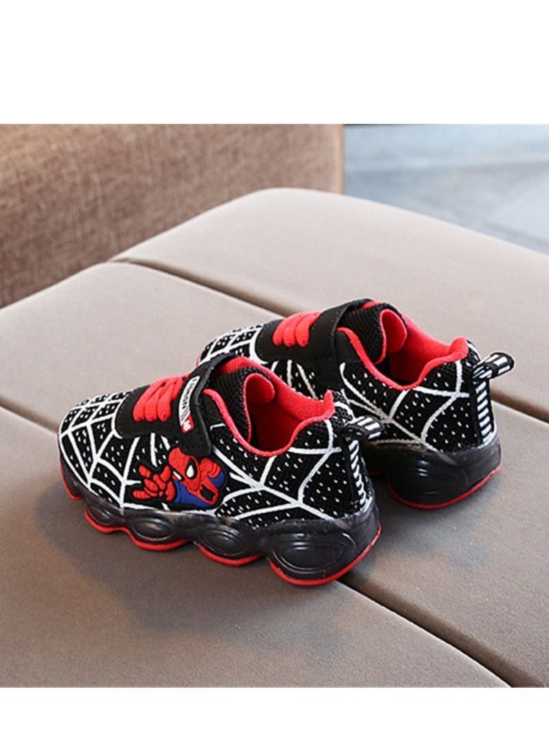 Baby LED flash sports shoes black