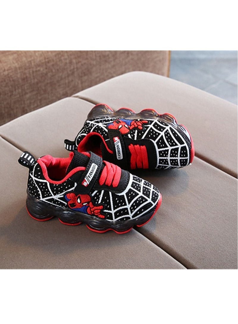 Baby LED flash sports shoes black