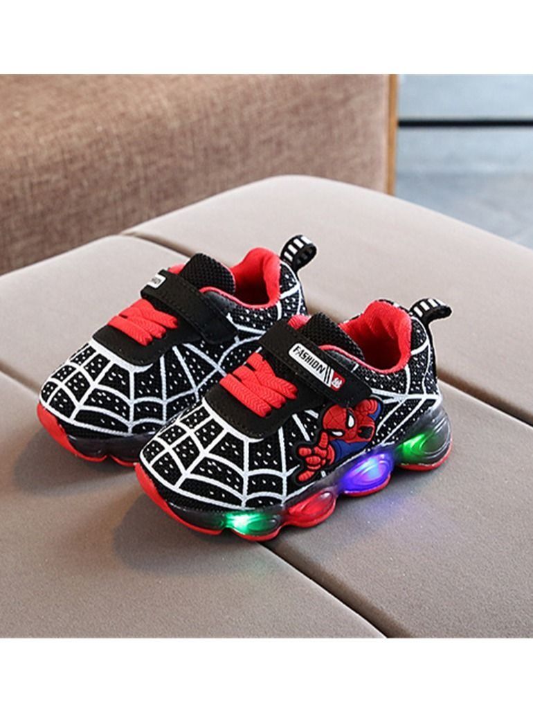 Baby LED flash sports shoes black