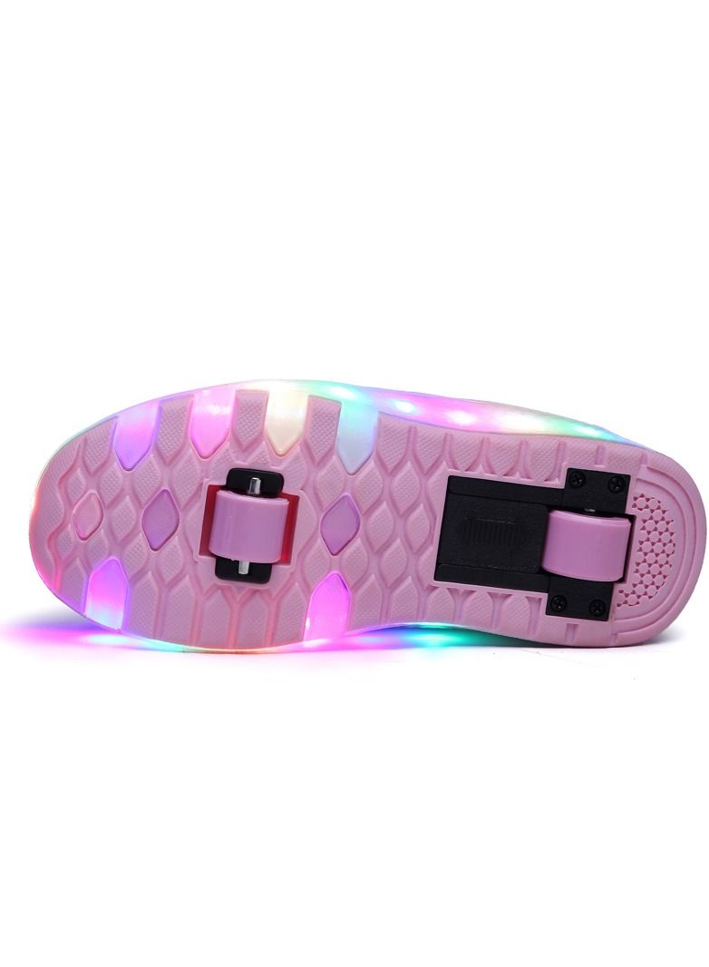LED Light Up Roller Skates Wheel Shoes for Kids Pink