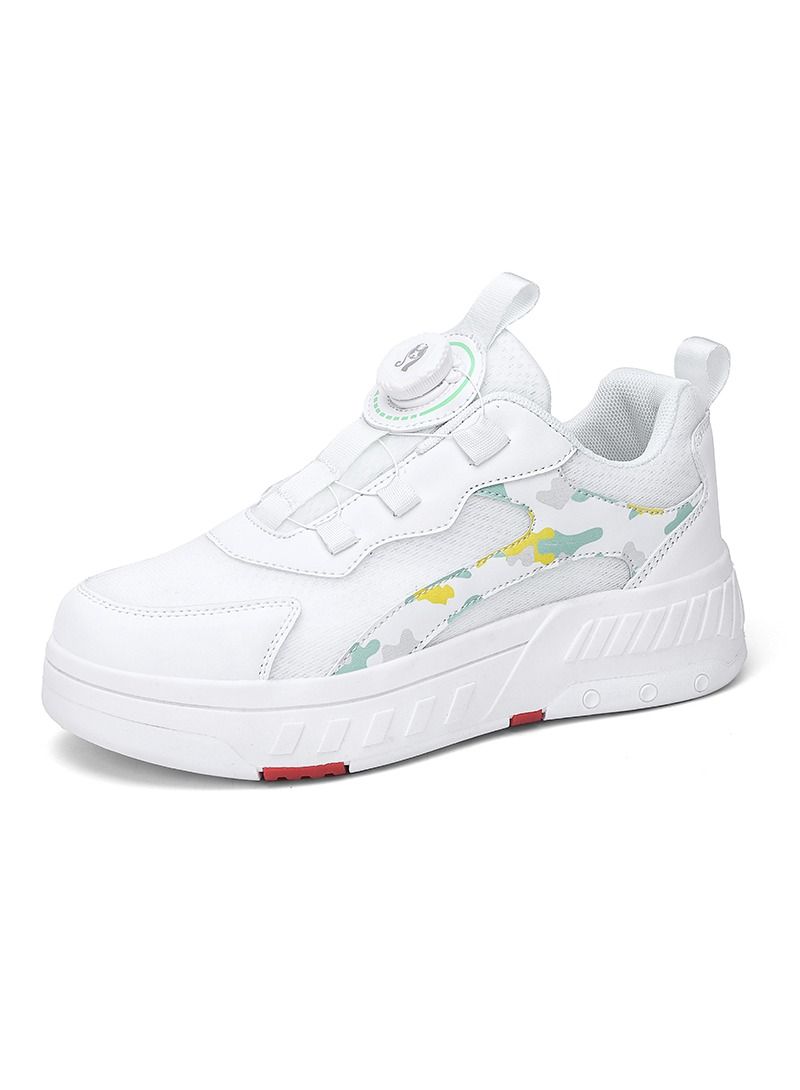 4 Rollers Skates Wheel Shoes for Kids White
