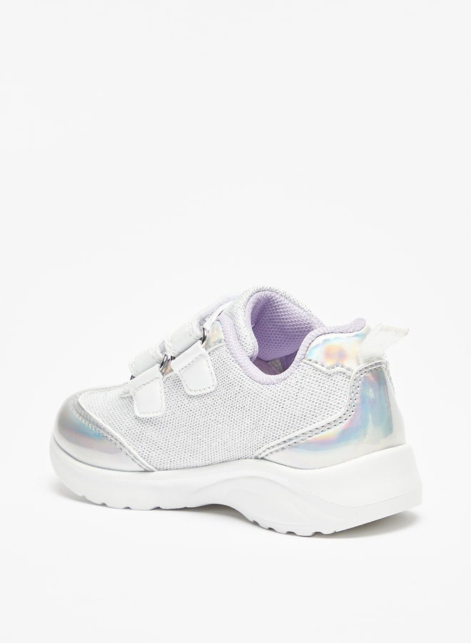 Girl's Star Applique Sports Shoes with Hook and Loop Closure