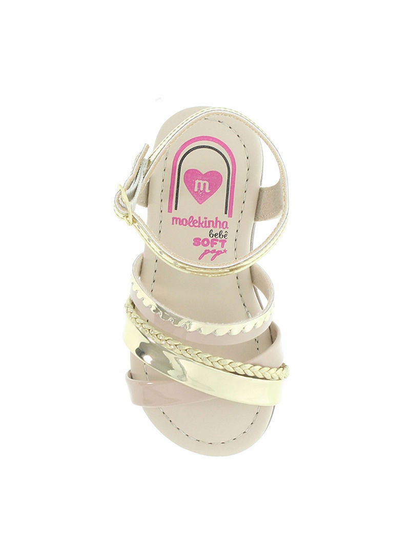 Girls Metallic Lightweight Casual Sandals Gold/Beige