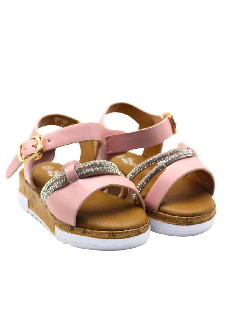 Kids Melody Flat Sandals, Open Toe, Soft Bottom, Casual and Breathable Child Shoes for Girls & Toddler and Lightweight Baby Girls Sandals for Party, Schools, and Summer Dress