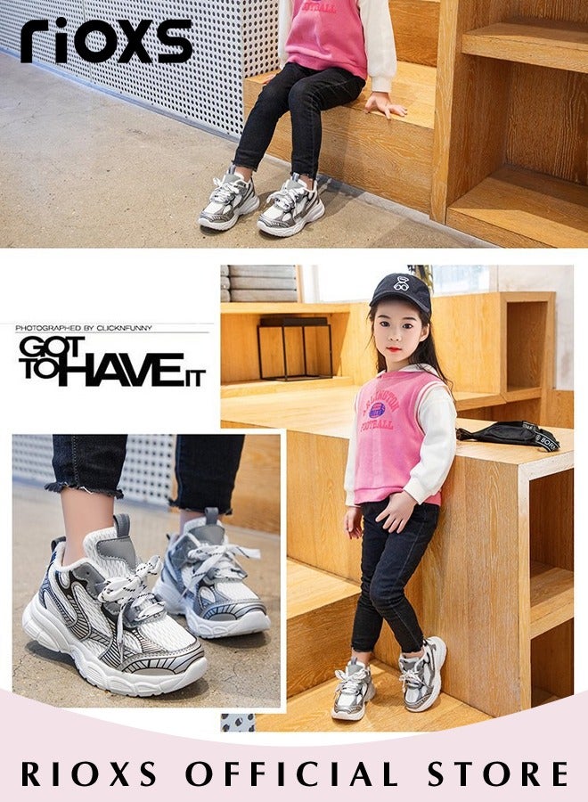 Kids Sports Shoes, Fashionable Lightweight Athletic Shoes, Casual Sneakers with Breathable Upper and Non-Slip Sole, Comfort Fitness Shoes for Running, Jogging, Walking and Outdoor Use