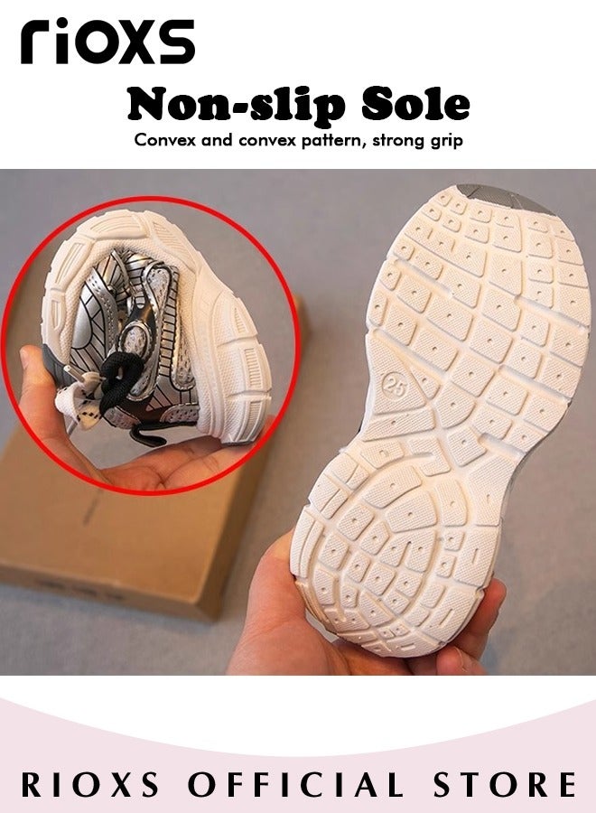 Kids Sports Shoes, Fashionable Lightweight Athletic Shoes, Casual Sneakers with Breathable Upper and Non-Slip Sole, Comfort Fitness Shoes for Running, Jogging, Walking and Outdoor Use