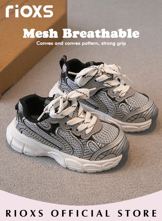 Kids Sports Shoes, Fashionable Lightweight Athletic Shoes, Casual Sneakers with Breathable Upper and Non-Slip Sole, Comfort Fitness Shoes for Running, Jogging, Walking and Outdoor Use