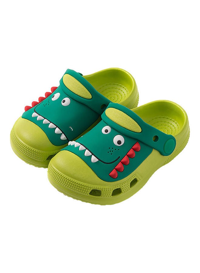 Summer Children Dinosaur Holes Breathable Slippers Green