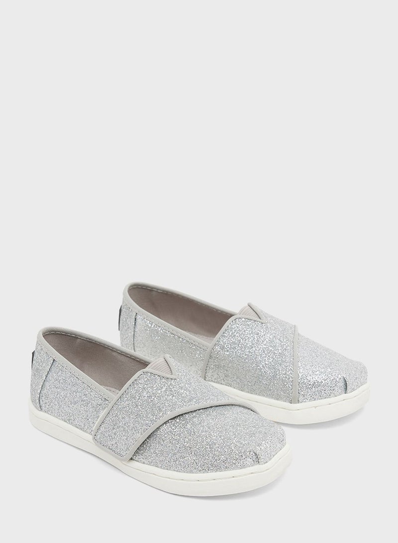 Kids Glitter Alpargata Slip-Ons Loafers