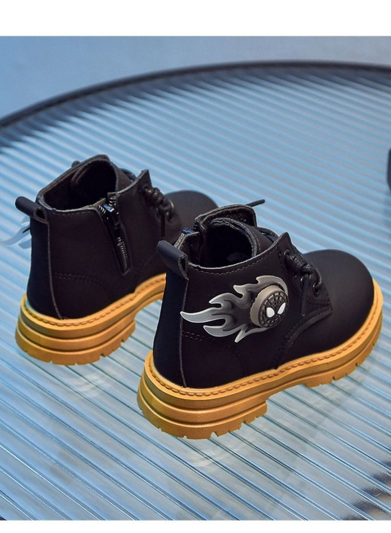 Non Slip Flash Ankle Boots For Children Black