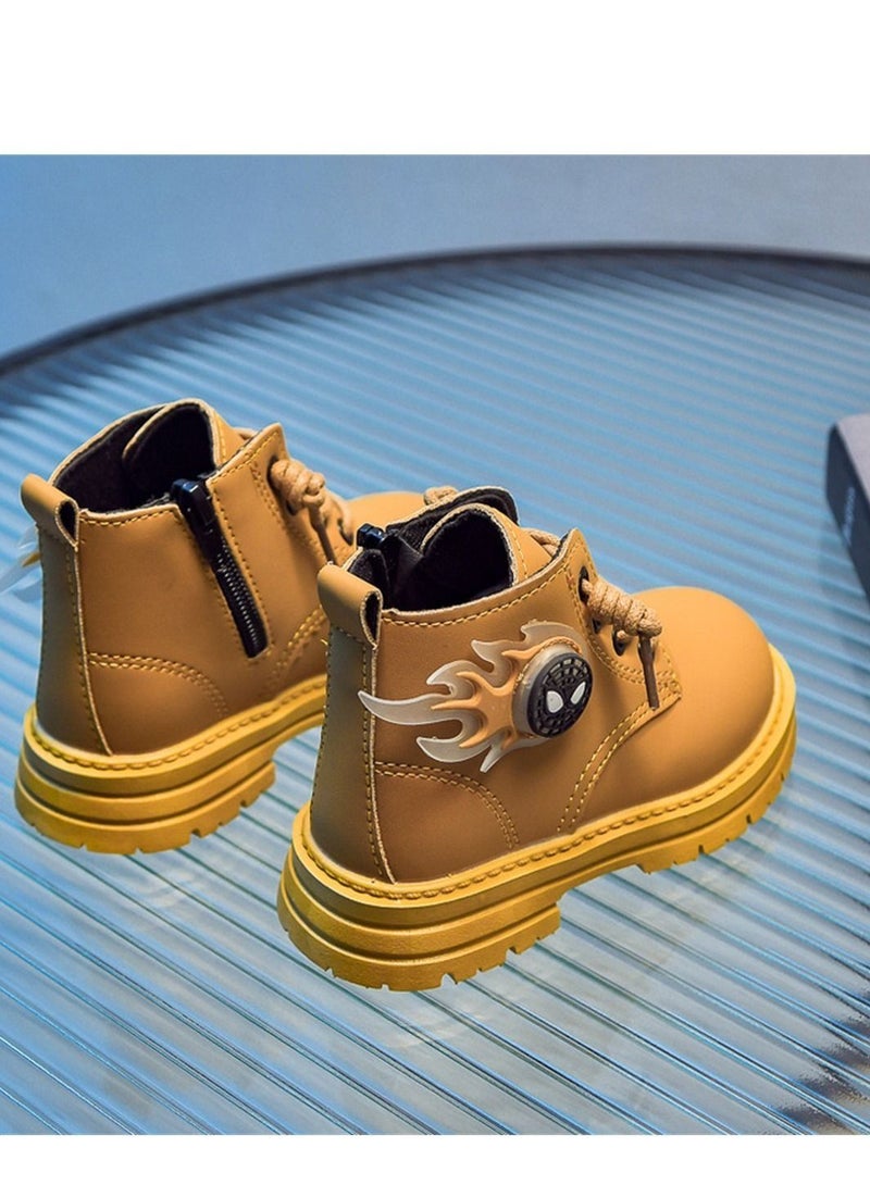 Non Slip Flash Ankle Boots For Children Yellow