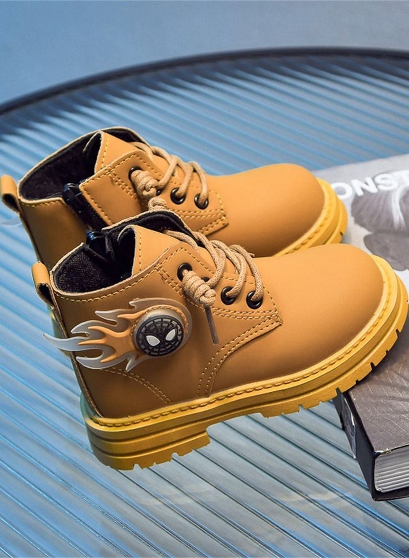 Non Slip Flash Ankle Boots For Children Yellow