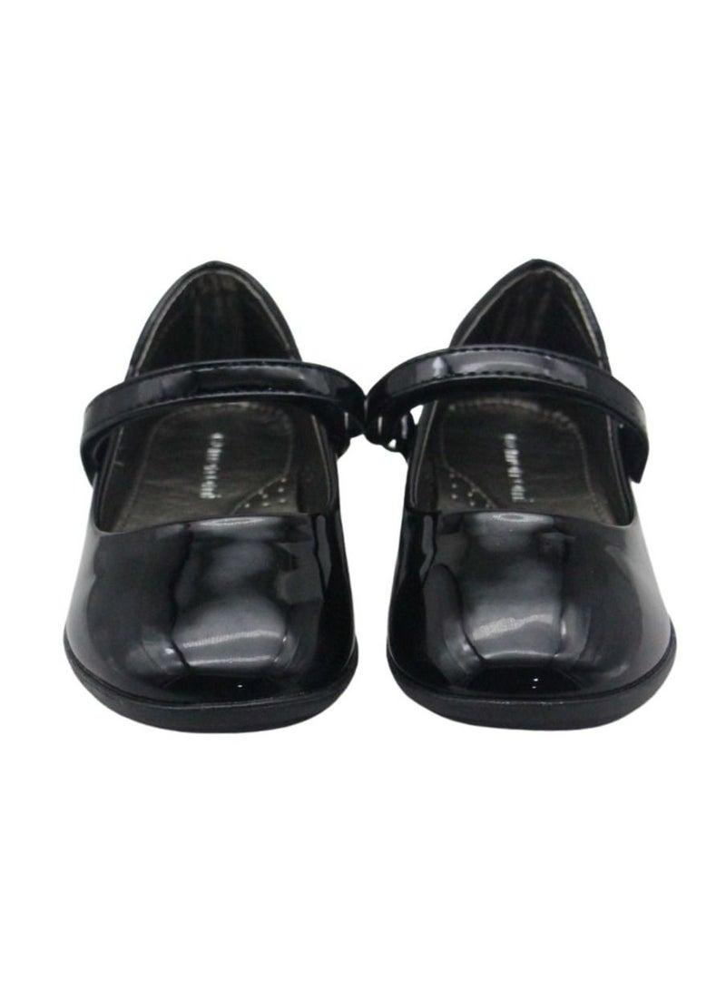 Girls and Kids School Shoes | Soft Bottom, Hook and Loop, Flats & Lightweight for Little Kid | Casual Baby Girl Shoes for Party, School Uniform, Black Dress & Wedding Dress