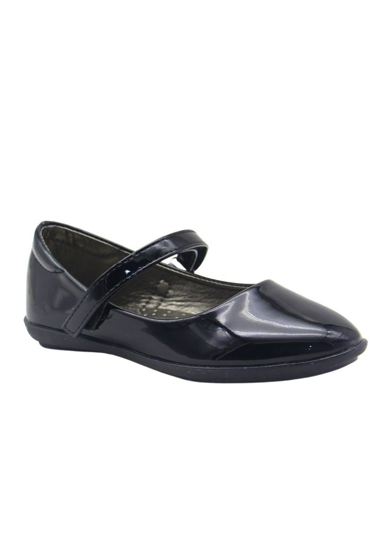 Girls and Kids School Shoes | Soft Bottom, Hook and Loop, Flats & Lightweight for Little Kid | Casual Baby Girl Shoes for Party, School Uniform, Black Dress & Wedding Dress