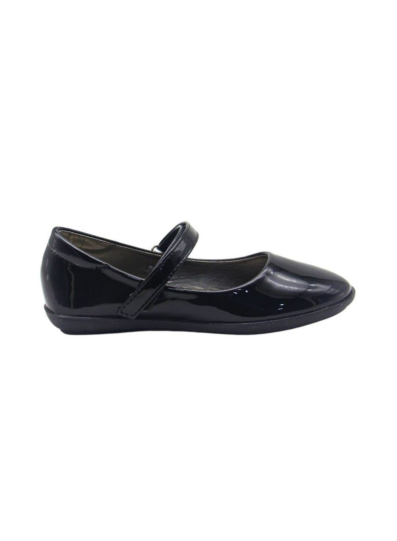 Girls and Kids School Shoes | Soft Bottom, Hook and Loop, Flats and Lightweight for Little Kid | Casual Baby Girl Shoes for Party, School Uniform, Black Dress and Wedding Dress.